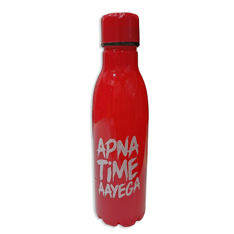 Apna Time Ayega Printed Red Water Bottle