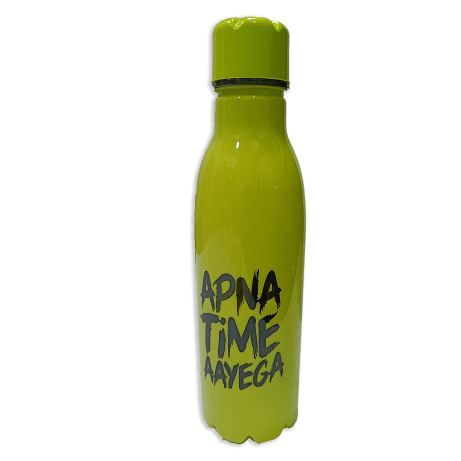 Apna Time Ayega Printed Green Water Bottle