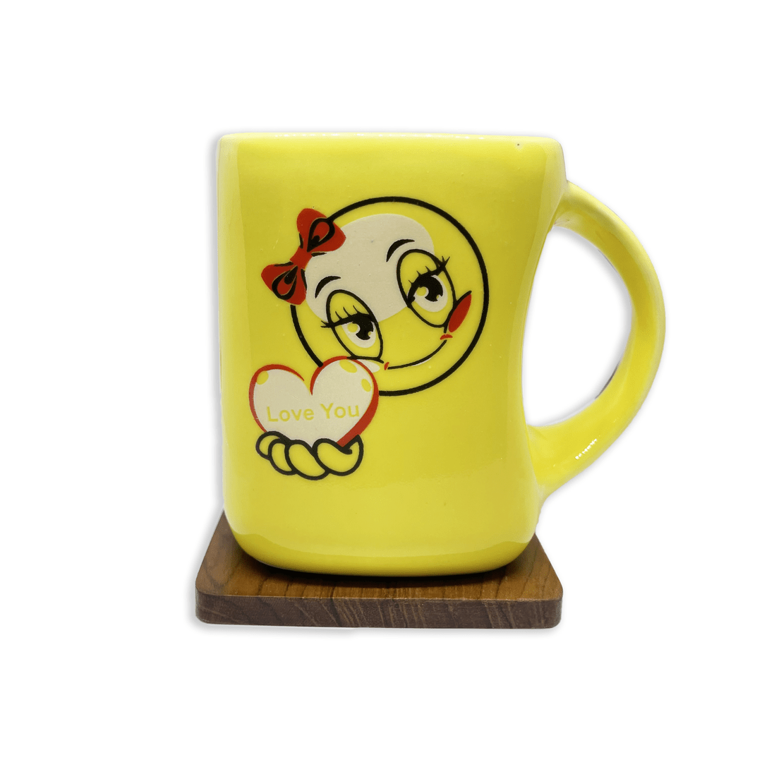 Bhokals Love Emoji Yellow Square Coffee Mug
