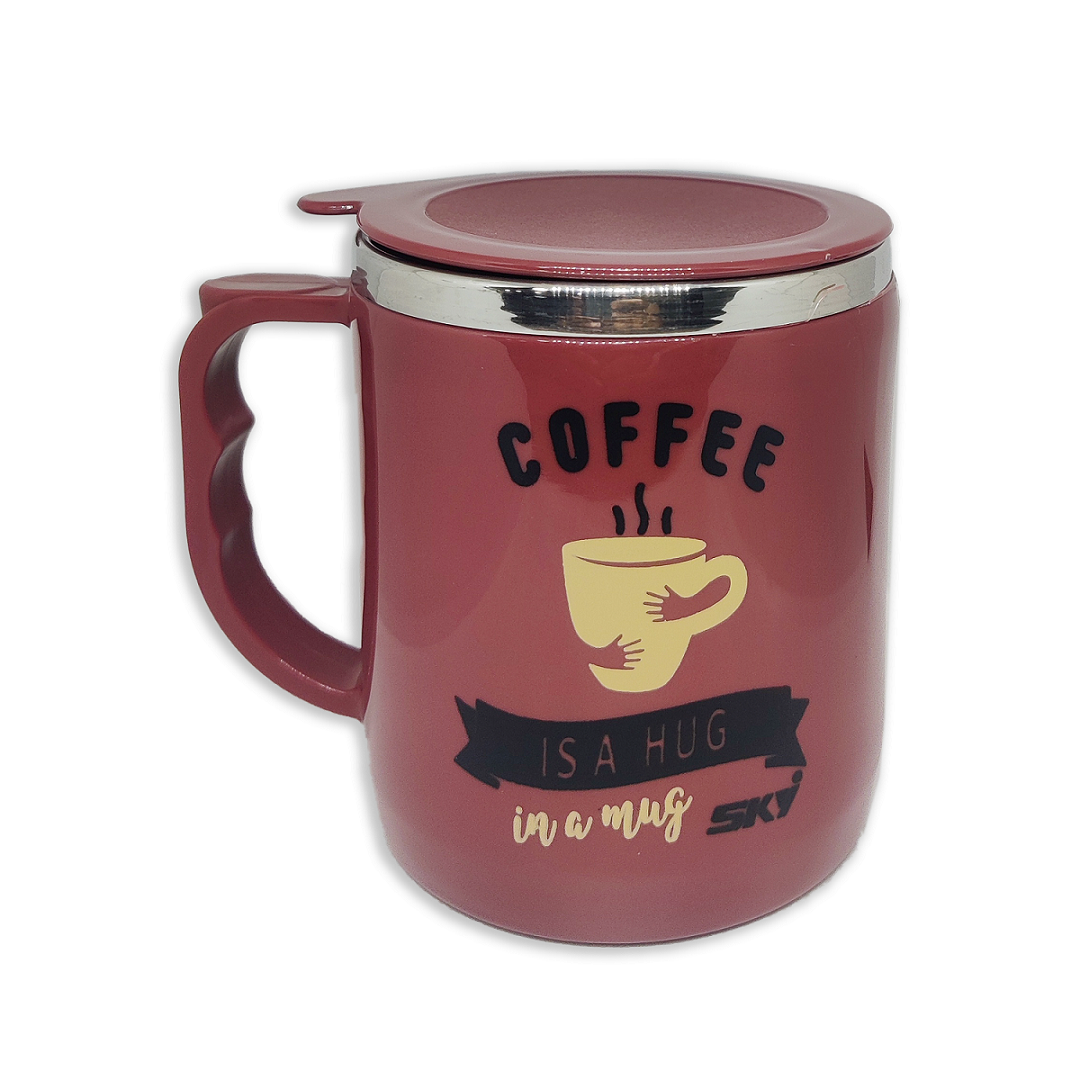 Jolly Steel Big Maroon Coffee Mug