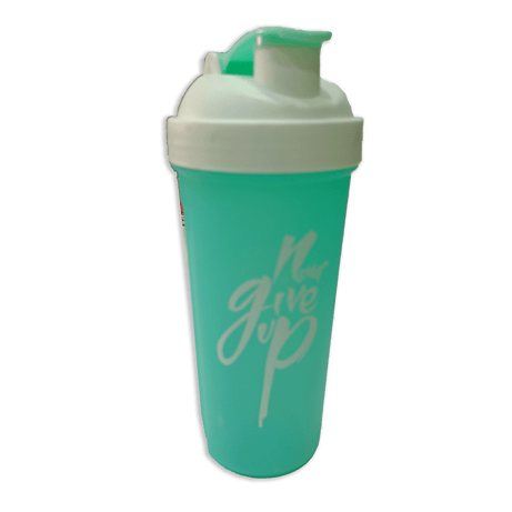 Never Give Up Printed Green White Gym Shaker