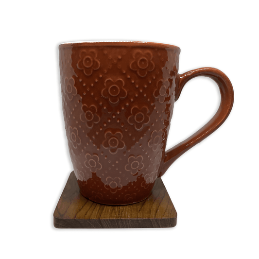 Bhokals Flower Texture Brown Coffee Mug