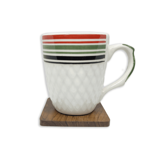 Bhokals Multi Line Printed White Coffee Mug