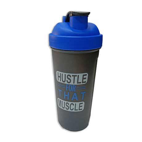 Hustle Printed Blue Black Gym Shaker