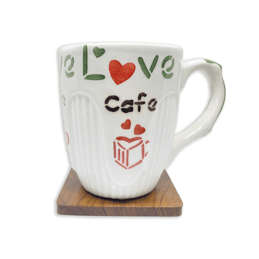 Bhokals Love Cafe Printed White Coffee Mug