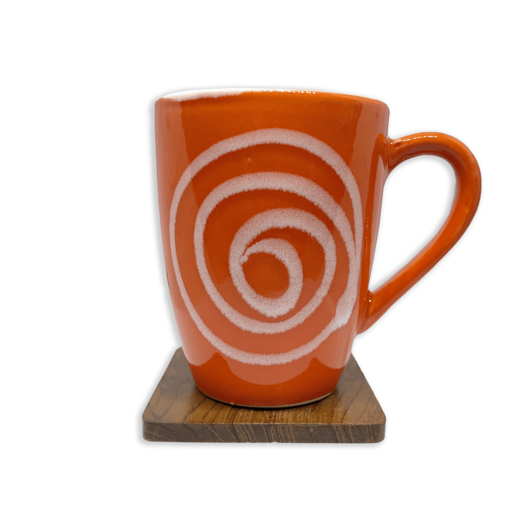 Bhokals Circle Printed Orange Coffee Mug