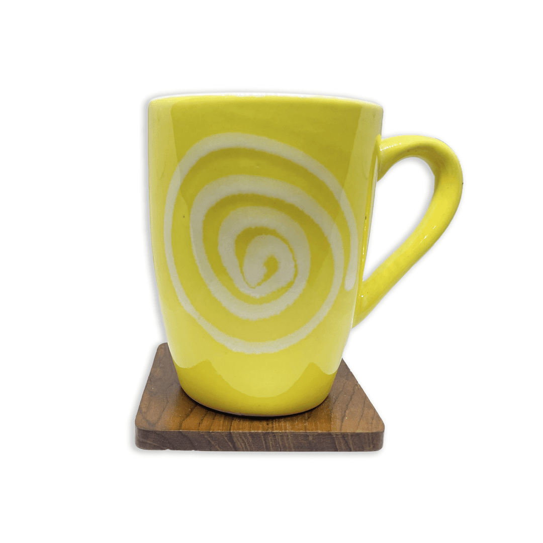 Bhokals Circle Printed Yellow Coffee Mug