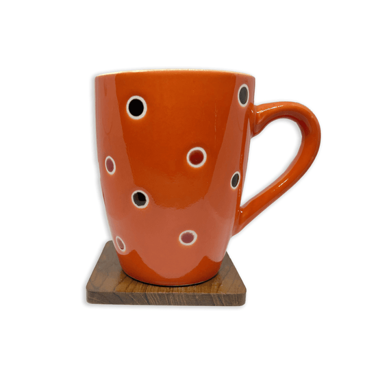 Bhokals Dots Printed Orange Green Coffee Mug