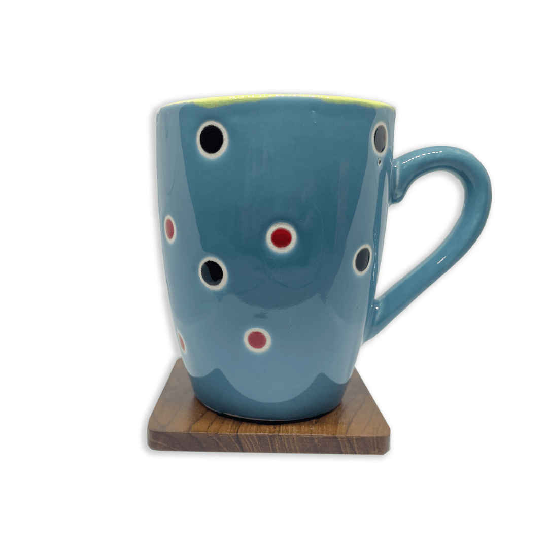 Bhokals Dots Printed Blue Green Coffee Mug