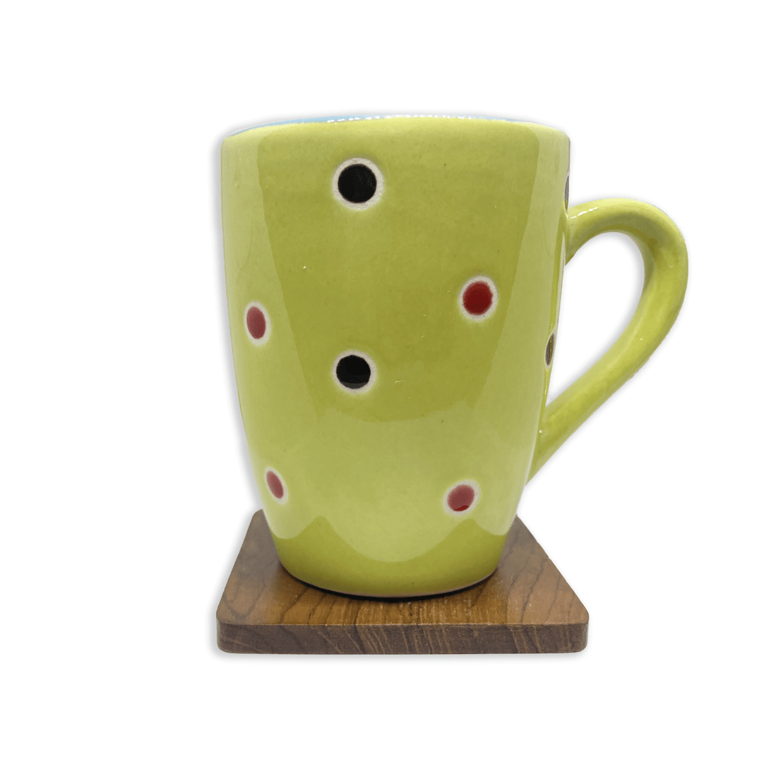 Bhokals Dots Printed Green Blue Coffee Mug