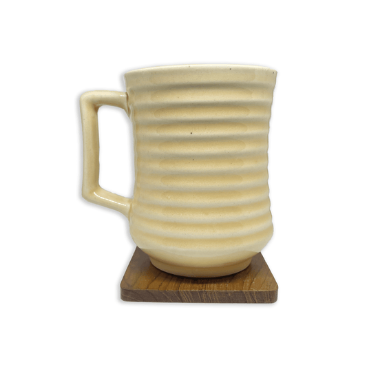 Bhokals Line Texture Pattern Cream Coffee Mug