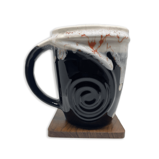 Bhokals Circle texture Black Round Coffee Mug