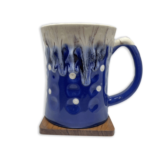 Bhokals Big Dots Navy Blue Round Coffee Mug