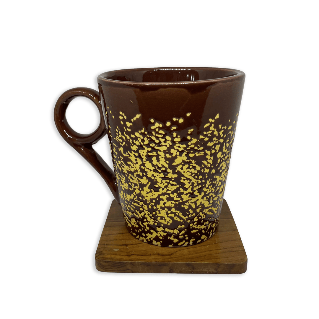 Bhokals Ceramic Brown Yellow Coffee Mug