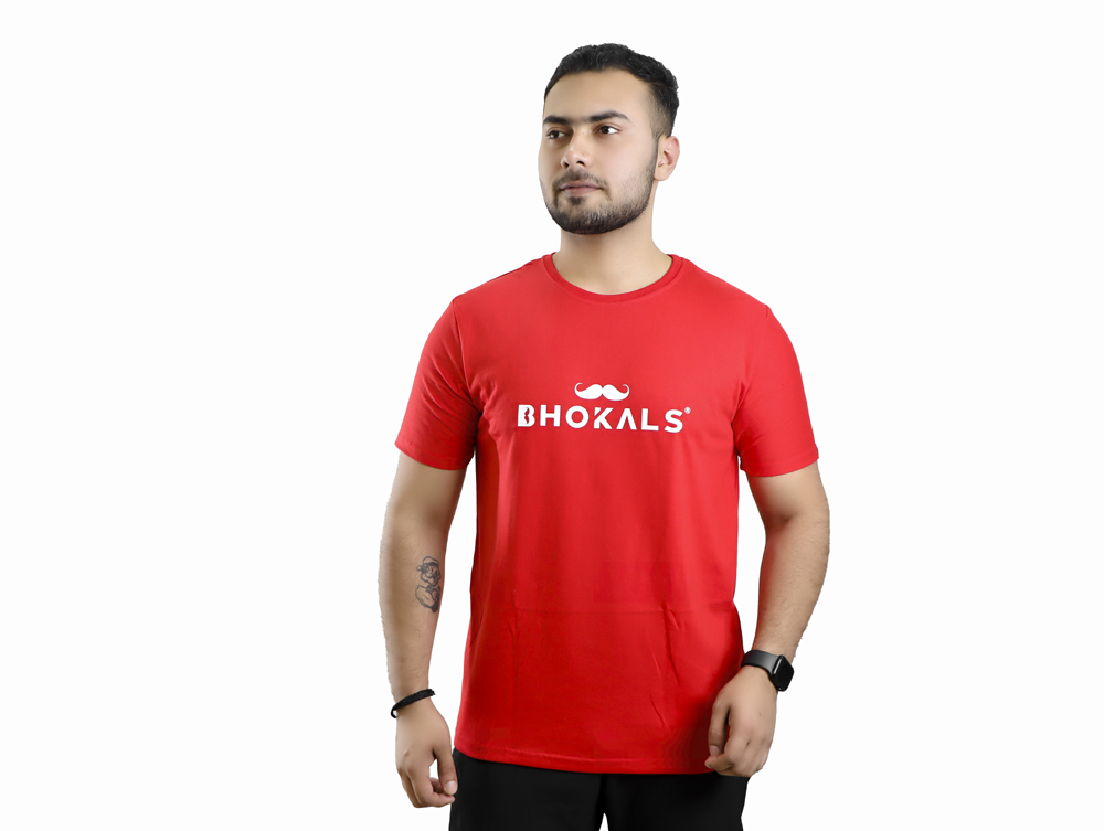 Bhokals Printed Round Neck Cotton Men T-Shirt