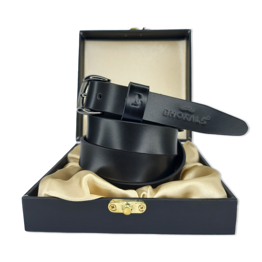 Bhokals Women Black Leather Belt