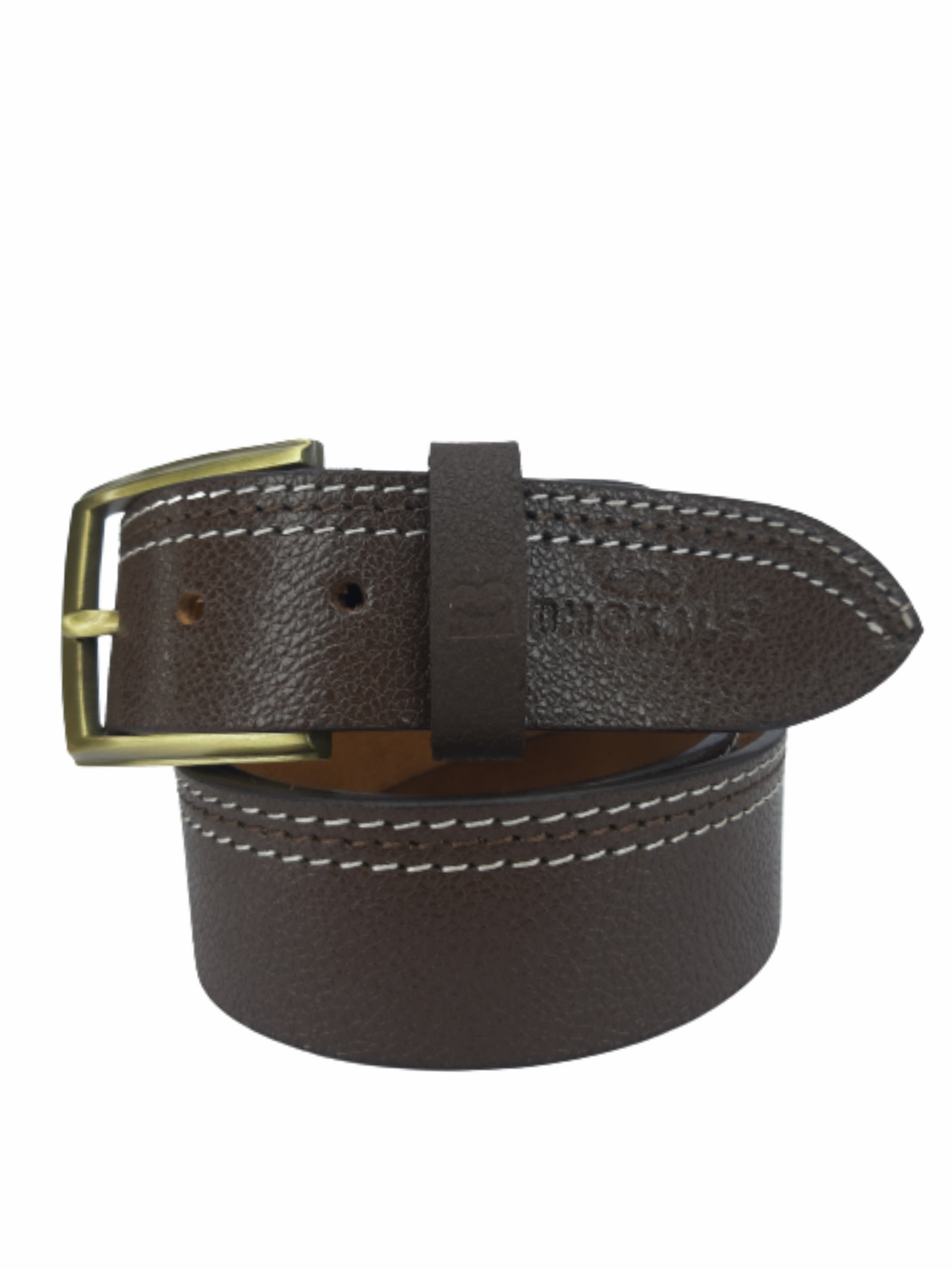 Men Brown Side Thread Leather  Belt