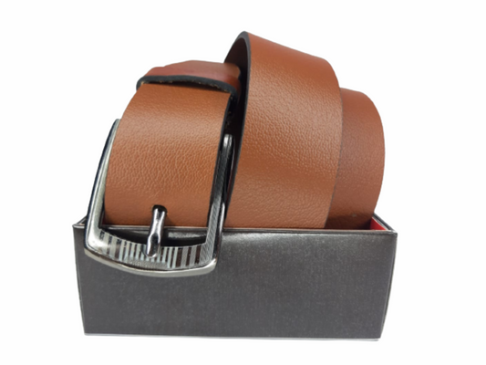 Bhokals Men Tan Grain Leather Belt