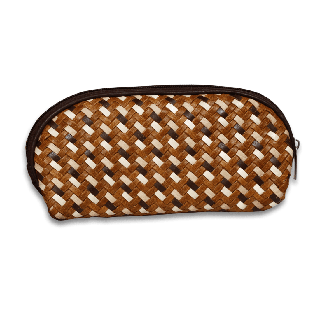 Leather Tan Weave Batua Women Wallet