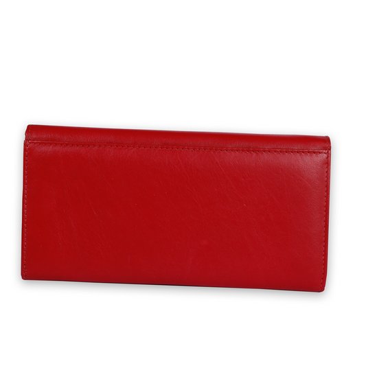 Leather Solid Red Women Wallet