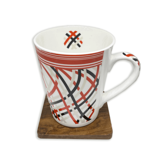 Bhokals Red Black Printed  Designer  White Coffee Mug