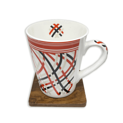 Bhokals Red Black Printed  Designer  White Coffee Mug