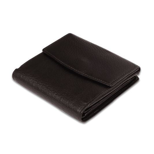 Leather Solid Black Multi Fold Women Wallet