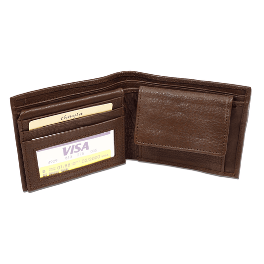 Leather  Brown Zip Men Wallet