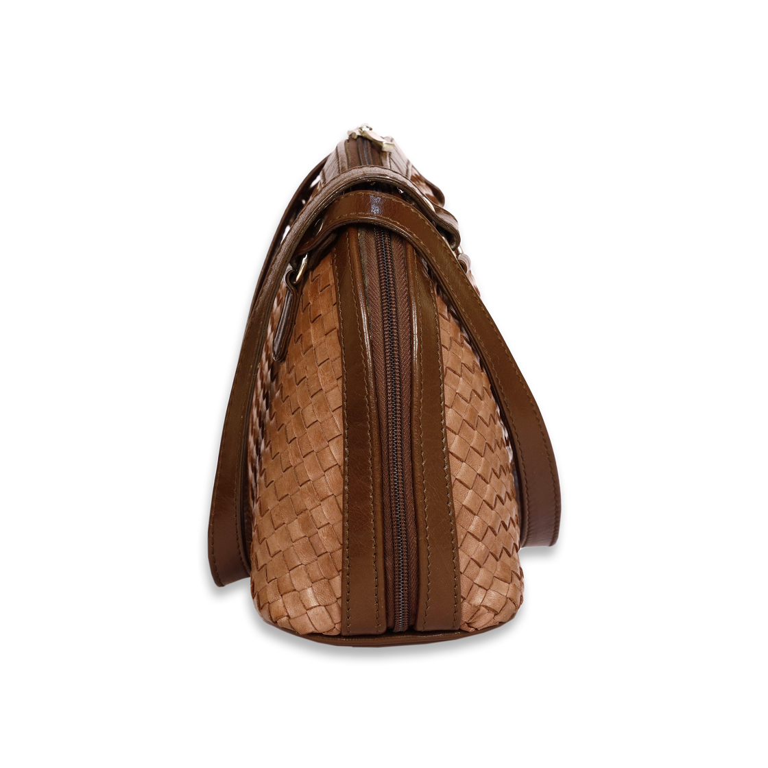 Leather Tan Weave Women Hand Bag