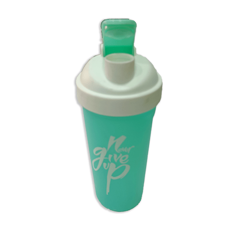 Never Give Up Printed Green White Gym Shaker