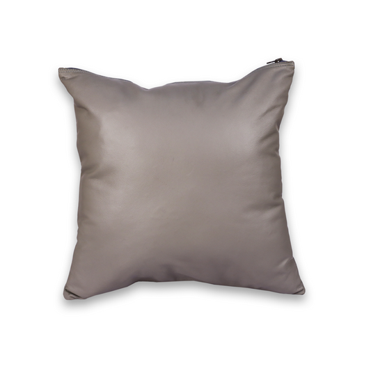 Leather Solid Grey Cushion