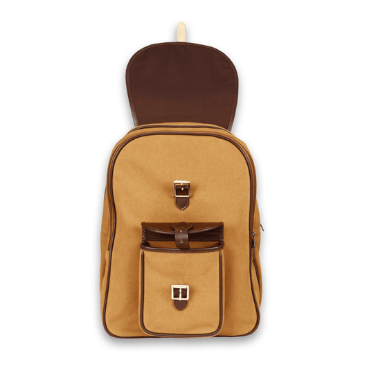 Canvas Solid Cream Travel Back Pack