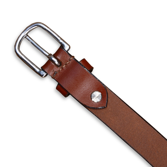 Bhokals Women Solid Brown Leather Belt