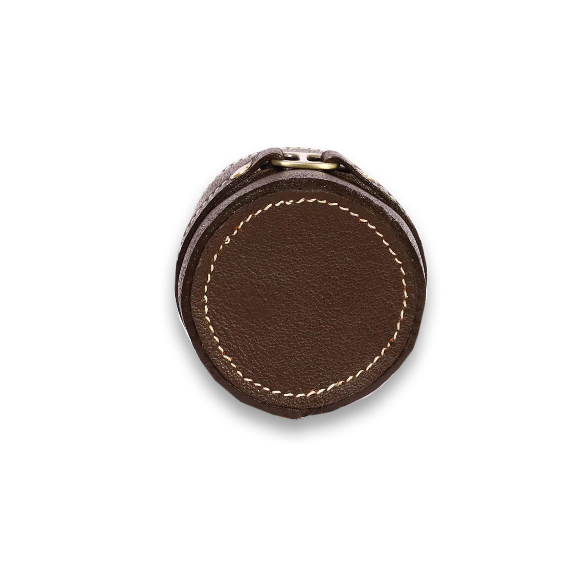Leather Brown Round Buckle Pen Holder