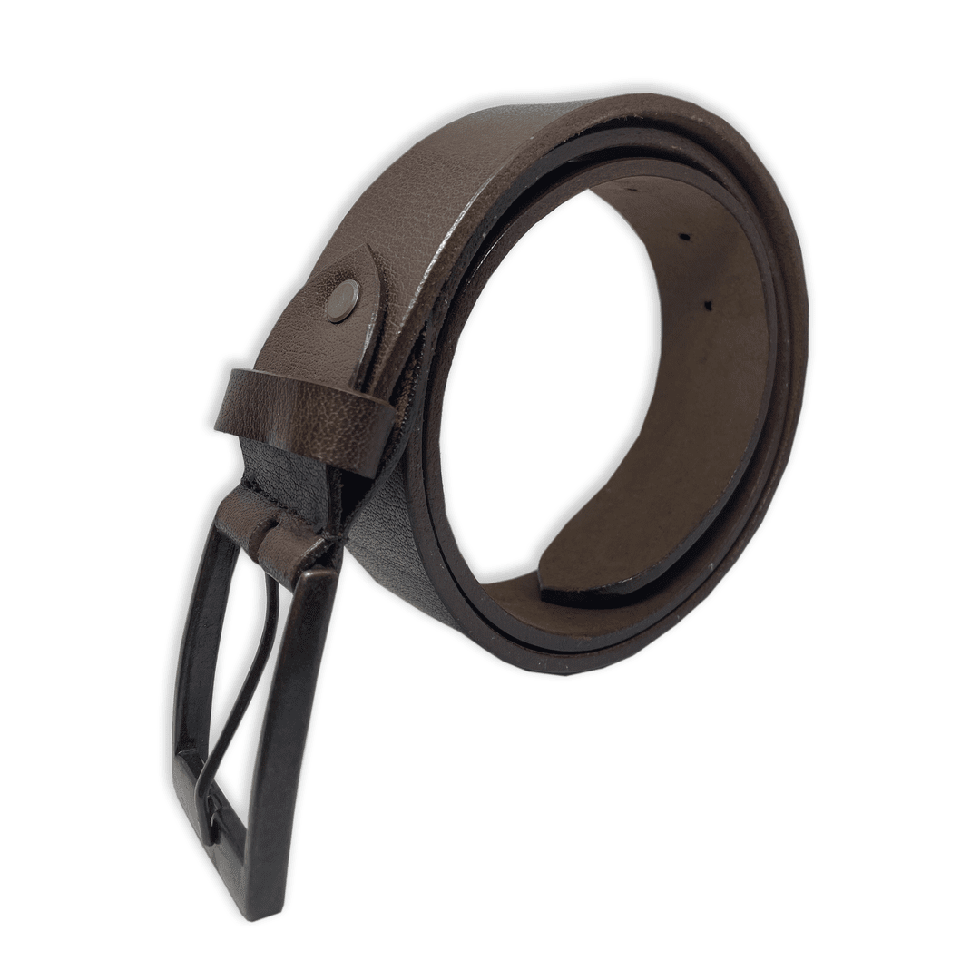 Bhokals Men Chocolate Brown Leather Belt