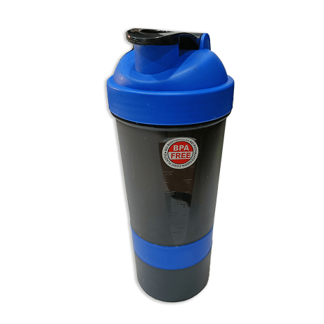 Never Give Up Printed Blue Black 3 in 1 Gym Shaker