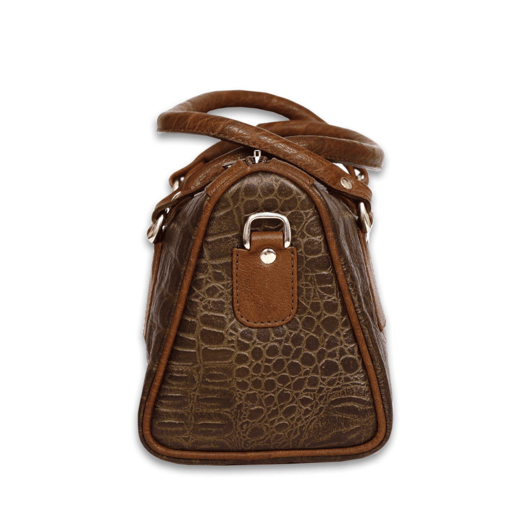 Leather Crocs Chocolate Brown Women Hand Bag