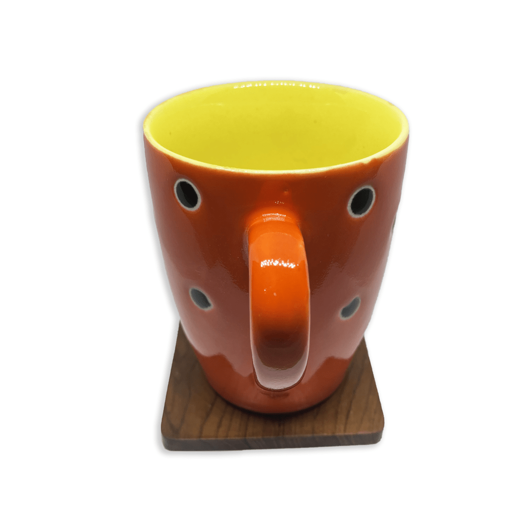 Bhokals Dots Printed Orange Yellow Coffee Mug