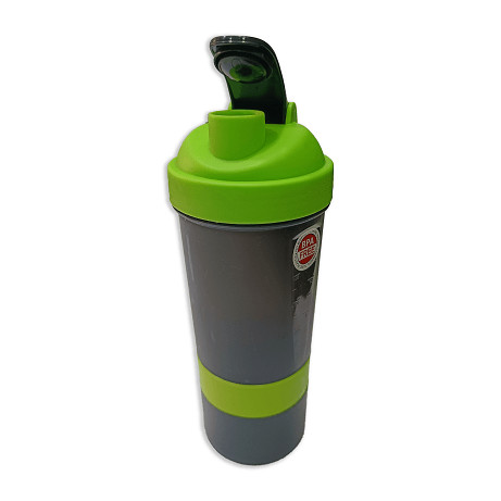 Never Give Up Printed Green Black 3 in 1 Gym Shaker