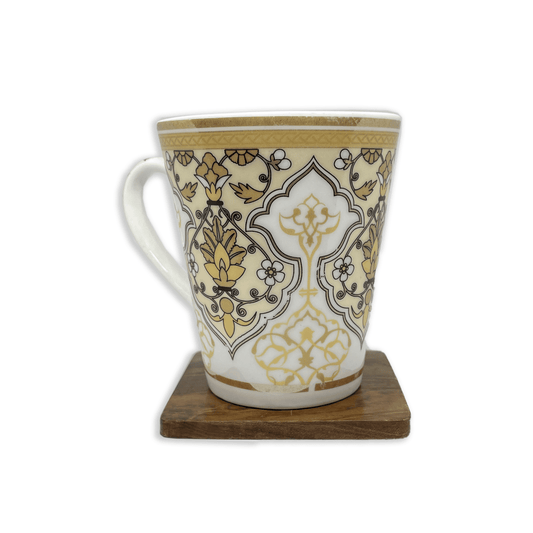 Bhokals Golden Texture Printed White Coffee Mug