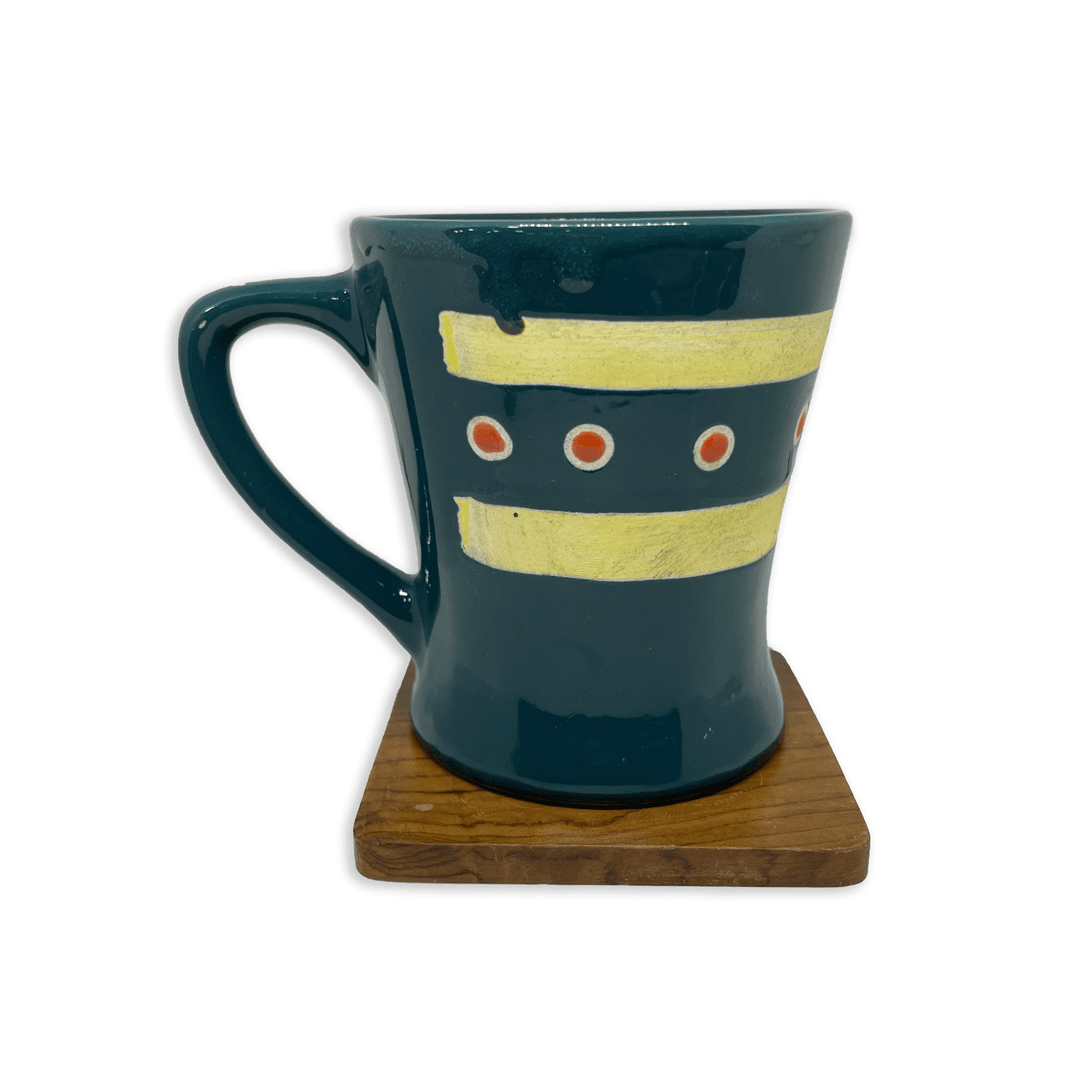 Bhokals Ceramic Green Yellow Coffee Mug