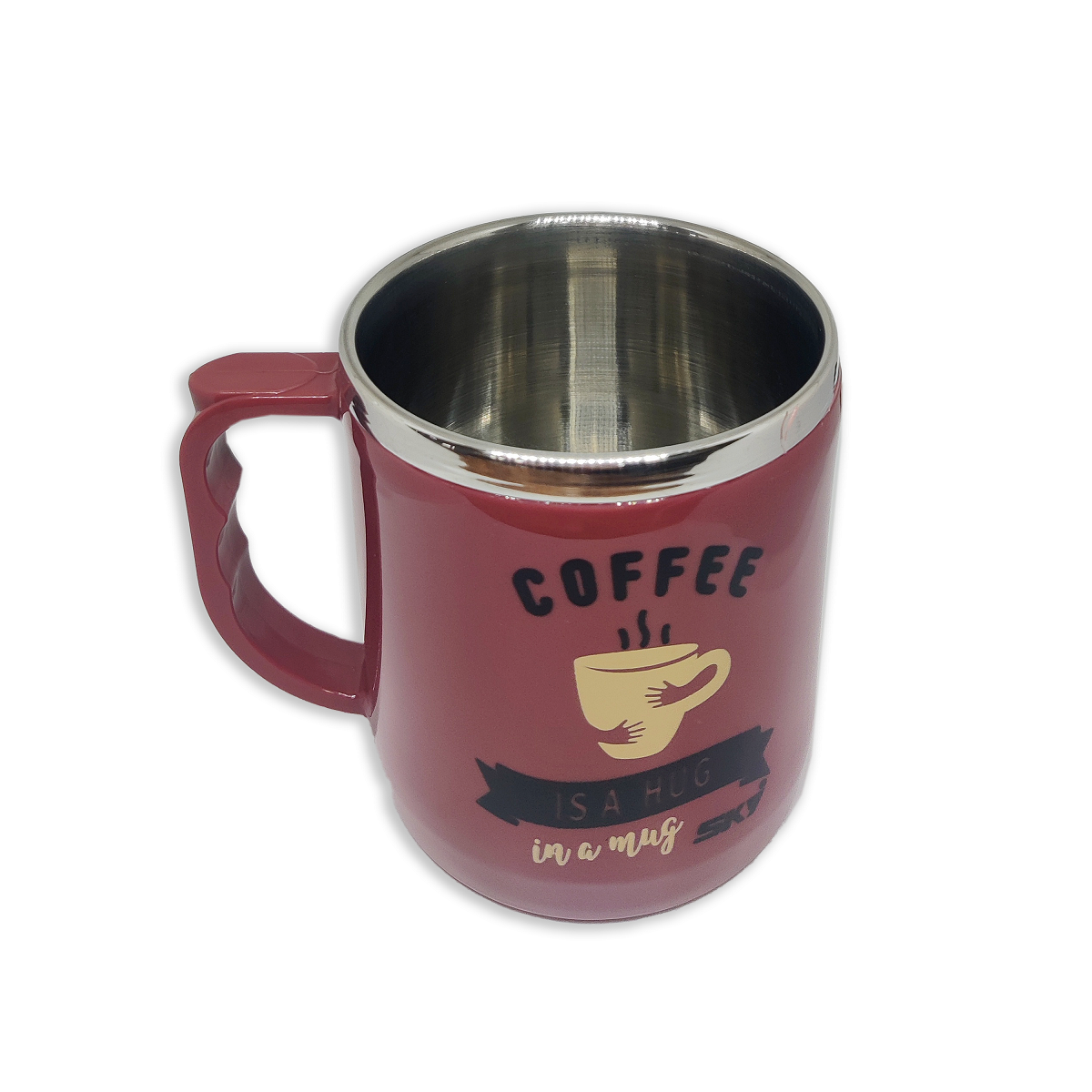 Jolly Steel Big Maroon Coffee Mug