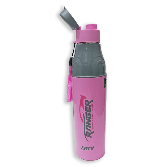 Sky Ranger Printed 1000ml Pink Stainless Steel Water Bottle
