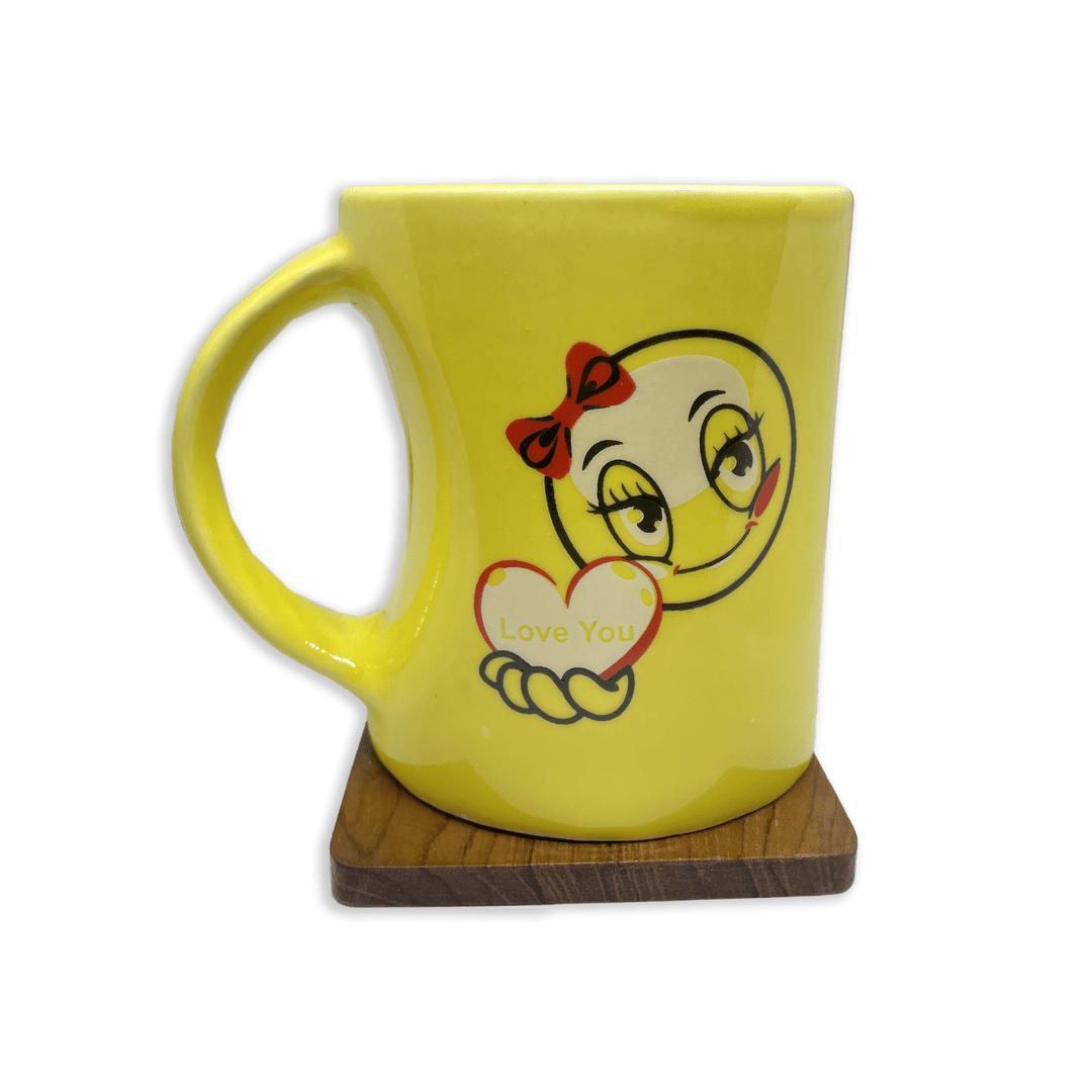 Bhokals  Love Emoji Yellow Coffee Mug