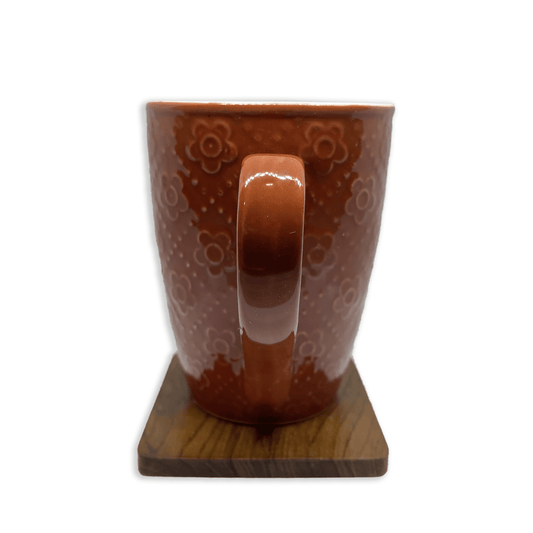 Bhokals Flower Texture Brown Coffee Mug