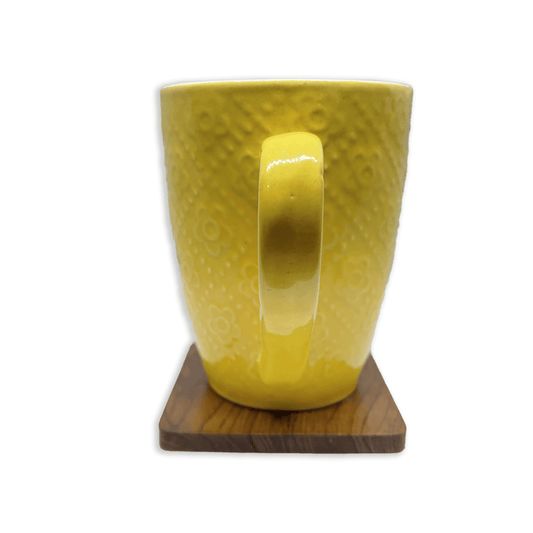 Bhokals Flower Texture Yellow Coffee Mug