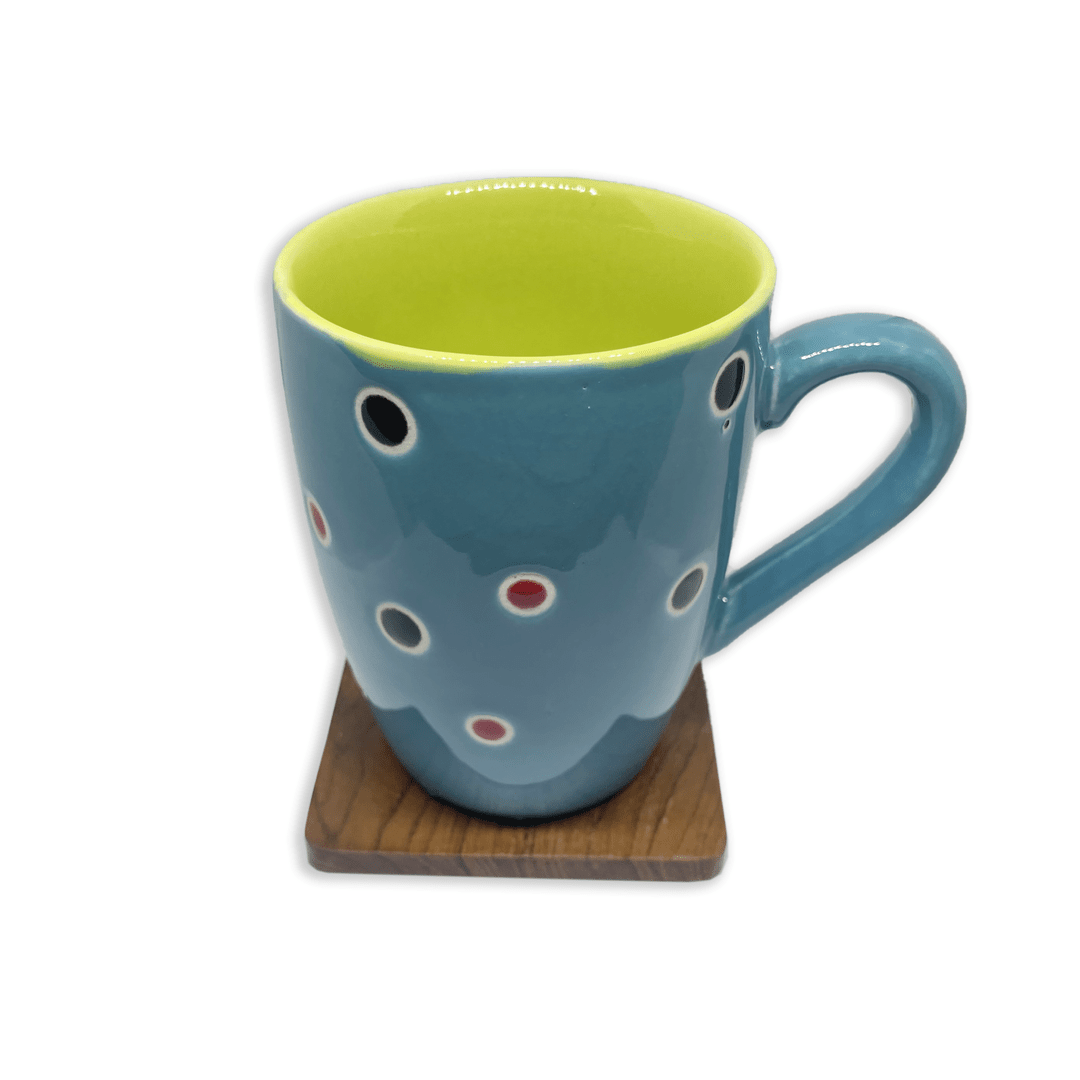 Bhokals Dots Printed Blue Green Coffee Mug