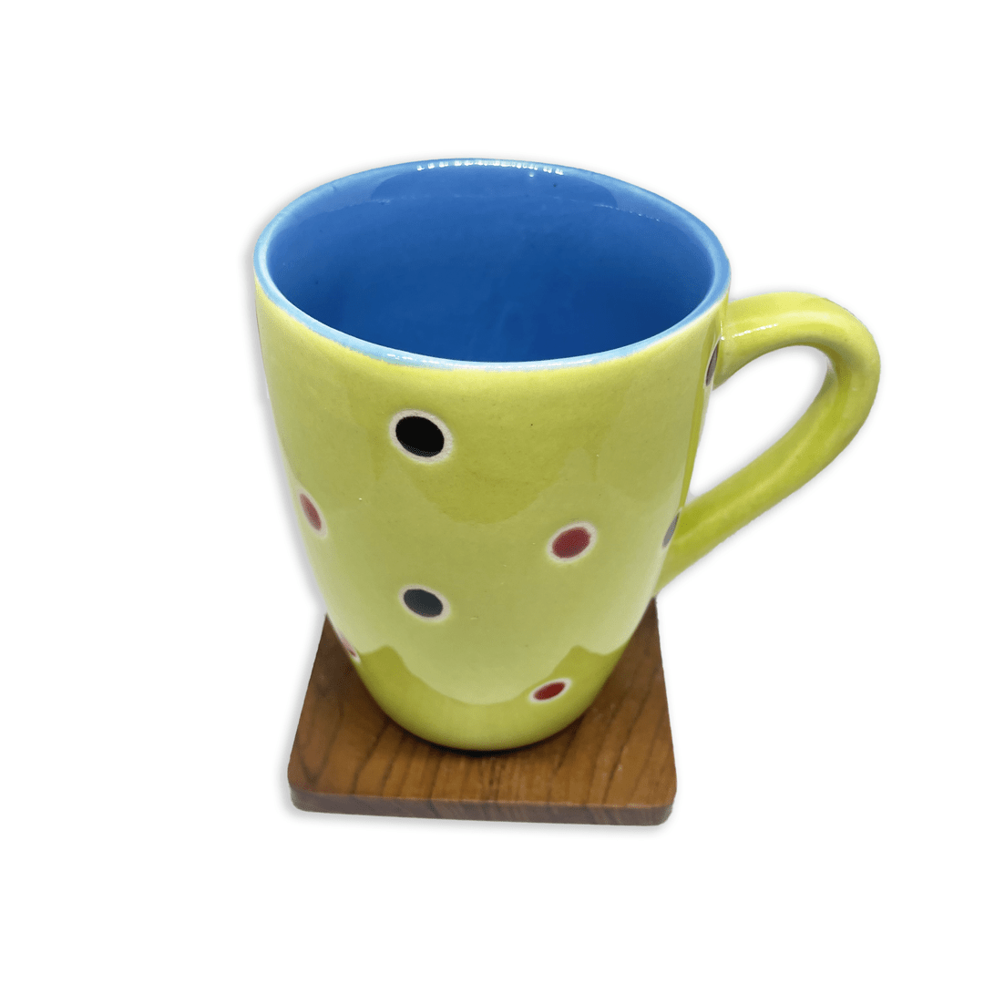 Bhokals Dots Printed Green Blue Coffee Mug