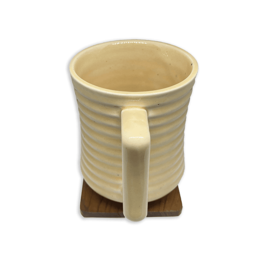 Bhokals Line Texture Pattern Cream Coffee Mug