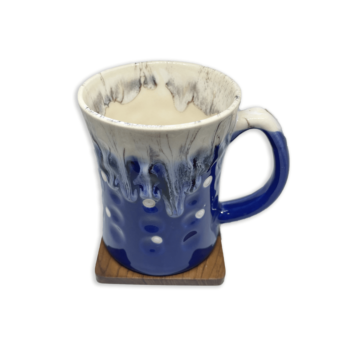 Bhokals Big Dots Navy Blue Round Coffee Mug